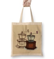 Funny Coffee Drinks Art Lover Gift Quote Vintage Retro Bez Çanta Uzun Saplı