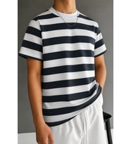 Çocuk Yazlık Kalın Çizgili T-shirt