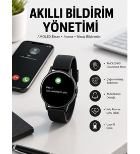 Akıllı Saat Çok Fonksiyonlu Sesli Görüşme NFC Uyumlu Amoled Ekran Yeni Nesil