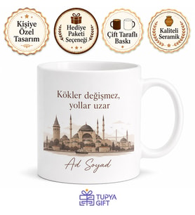 Local Baskılı Yerel Kupa Bardak Özel Tasarım Hediye Porselen Mug