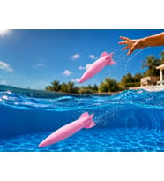 3D Baskı Su Roketi Torpido Oyuncağı - Havuz Dalış Oyuncağı-Pembe