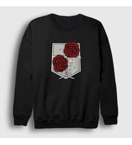 Presmono Unisex Siyah Garrison V2 Anime Attack On Titan Sweatshirt 123563tt