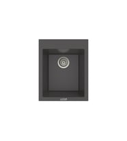 POLEX Cristalüx Granit Eviye P-05 Tezgah Altı Ve Tezgah Üstü Kare Mutfak Evyesi 41x51cm (Antrasit)