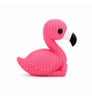 Dekoratif Pembe Flamingo Figürü Örgü Dokulu Masaüstü Süsü