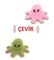 Mod Değiştiren Ahtapot Polar Pembe-Yeşil 30 cm (Çok Renkli)