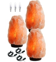 3'lü Himalaya Kaya Tuzu Lambası Seti, Açma/Kapama Düğmeli, 4-6 kg (Krem)