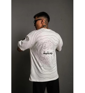 Erkek Kısa Kol Yazlık Tişört Bisiklet Yaka Baskılı Oversize T-Shirt - Beyaz