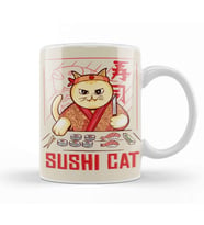 Sushi Cat Kupa Bardak Porselen
