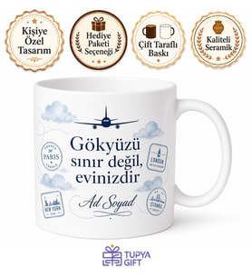 Kabin Memuru İçin Mesajlı Hediyelik Baskılı Kupa Bardak Seyahat Hediyesi