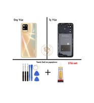 Oppo A54 Gold Uyumlu Orta Kasa + Yapıştırıcı ve Vida Seti Full Kasa Kapak Gövde Housing