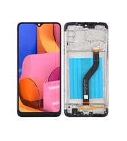 Samsung Galaxy A20s A207F ile Uyumlu Oled Ekran Dokunmatik Çıtalı (Siyah)