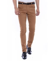 Desenli Slim Fit Pamuk Taba Erkek Pantolon - Wessi
