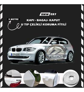 Bmw E87 Oto Araç Kapı Koruma Fitili 5metre Parlak Beyaz Renk