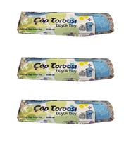 Canhome Mavi Büyük Boy Battal 65x80 Cm. 30 Litre Çöp Torbası Poşeti - 10 Adetlik 3 Rulo