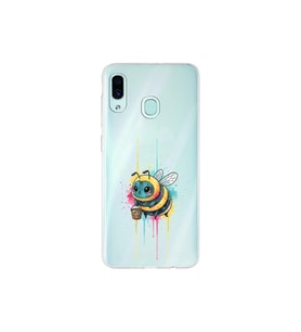 Samsung Galaxy A30 ile uyumlu Splash arı tasarımlı şeffaf silikon kılıf