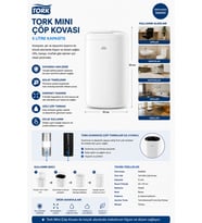 Tork 564000 Mini Beyaz Çöp Kovası 5 lt 19x32 cm