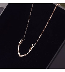 Geyik Boynuzu Altın Kolye 14K Gold