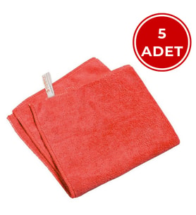 Mulpex Mikrofiber Genel Temizlik Bezi Kırmızı 40X40 cm. - 5 Adet