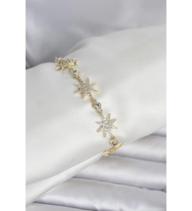 Pirinç Gold Renk Kutup Yıldızı Model Kadın Bileklik 5886 - SSSSSS1604-6448
