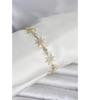 Pirinç Gold Renk Kutup Yıldızı Model Kadın Bileklik 5886 - SSSSSS1604-6448