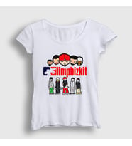 Presmono Kadın Beyaz Logo Limp Bizkit T-Shirt 554598tt