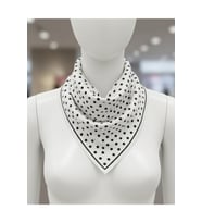 Beyaz Puantiyeli Fular Bandana Estascarf 48x48 Cm
