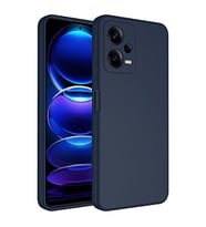 Coverzone Xiaomi Redmi Note 12 Pro 5G ?le Uyumlu K?l?f Z-Mara Lansman Vieri Tam Koruma Arka Kapak Kamera Koruma �?k?nt?l? P�r�zs�z Y�zey Lacivert