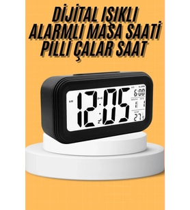Dijital Masa Saati Takvim Çalar Saat Alarmlı Işıklı Led Ekran Pilli