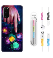 Samsung A02S A03S A10 A12 A13 A21S A22 Kılıf Kablo Koruma Spiral Silikon Finger planet 1740