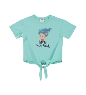 Civil Baby Little Mermaid Baskılı Bağlamalı 6-18 Ay Tişört - Yeşil