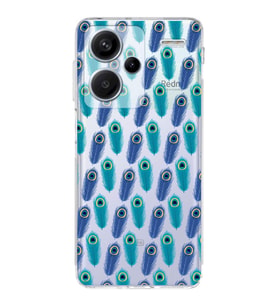 PrintiFy Xiaomi Redmi Note 13 Pro 4G ile Uyumlu Nazar Boncuğu 4  Kamera Korumalı Şeffaf  Kılıf