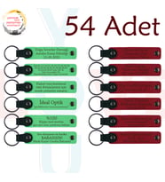 F Yeşili & Kırmızı, Kafe Müşterilerine Teşekkür Armağanı, 54’lü Set, İsim ve Mesajlı Anahtarlık