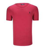 T8568 DEWBERRY V YAKA ERKEK T-SHIRT-AÇIK BORDO (Karışık)