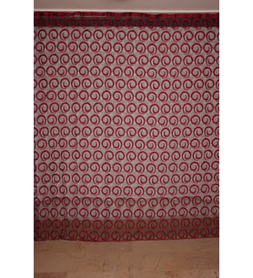 VAKKO  MODEL BORDO RENK İP PERDE HAZIR DÜĞMELERİ DİKİLMİŞ İP PERDE 300*270 cm
