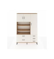 Arges Gardrop 9 Raflı 5 Çekmeceli 3 Kapaklı 132x30x195 Çam-Aytaşı
