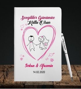 Sevgililer Gününe Özel Defter Kalem Seti 24