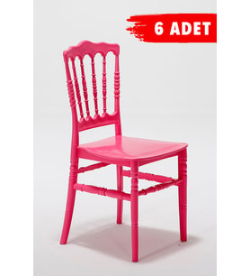 6 Adet Miray Pembe Sandalye / Balkon-Bahçe-Mutfak