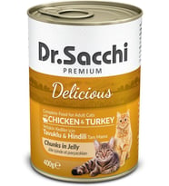 Dr.Sacchi Tavuk ve Hindi Etli Kedi Konservesi 400 Gr