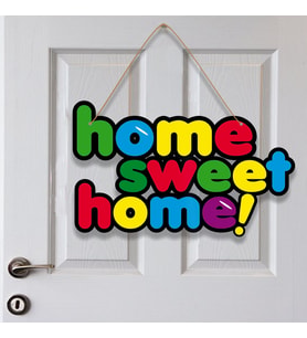 Home Sweet Home Ahşap Kapı Süsü