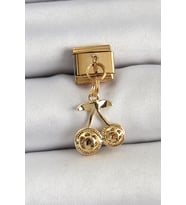 316L Çelik Sallantılı Zirkon Taşlı Fiyonk Model Gold Renk Nomination C316L Çel - SSSSSS4438-4