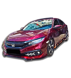Honda Civic Fc5 Mugen Makyajlı Kasa Ön Ek Karlık Mat Siyah Plastik 2019+