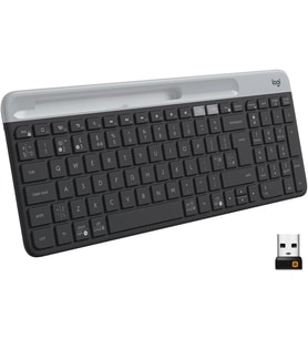 K580 İnce Çoklu Cihaz Özellikli Kablosuz Klavye, Kompakt Modern, Telefon Tutucu, 24 Ay Pil Ömrü, 10 m Kullanım Mesafesi, Bluetooth Türkçe Q Klavye, Siyah