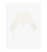 Koton V Yaka Crop Kadın Bluz 6SAK60052PW