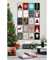 Çerçevesiz Çerçeve Görünümlü 20 Parça Yeniyıl  Seti Yılbaşı Seti  Mdf Tablo Seti Noel Set