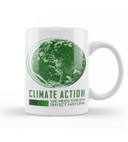 Climate Action Green Kupa Bardak Porselen