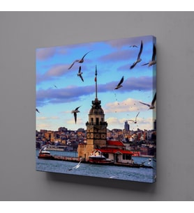 KIZ KULESİ İSTANBUL MANZARASI KANVAS TABLO 120x120cm (Karışık)
