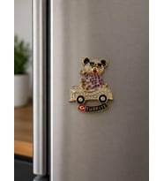Magnet Ayıcıklı Araba Figürlü Taşlı Metal Buzdolabı Süsü – Türkiye Yazılı Dekoratif Hediyelik Magnet