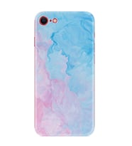 Apple iPhone 5 6 7 8 Plus Se XR Kılıf Desemli Silikon Pink Blue Abstract 1385