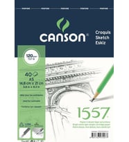 Canson 1557 Eskiz Defteri 120 gr. Üstten Spiralli A5 40 Sayfa 