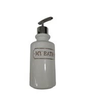 Home Ev Gold My Bath Banyom Beyaz Gümüş Basmalı Sıvı Sabunluk 19x7cm
